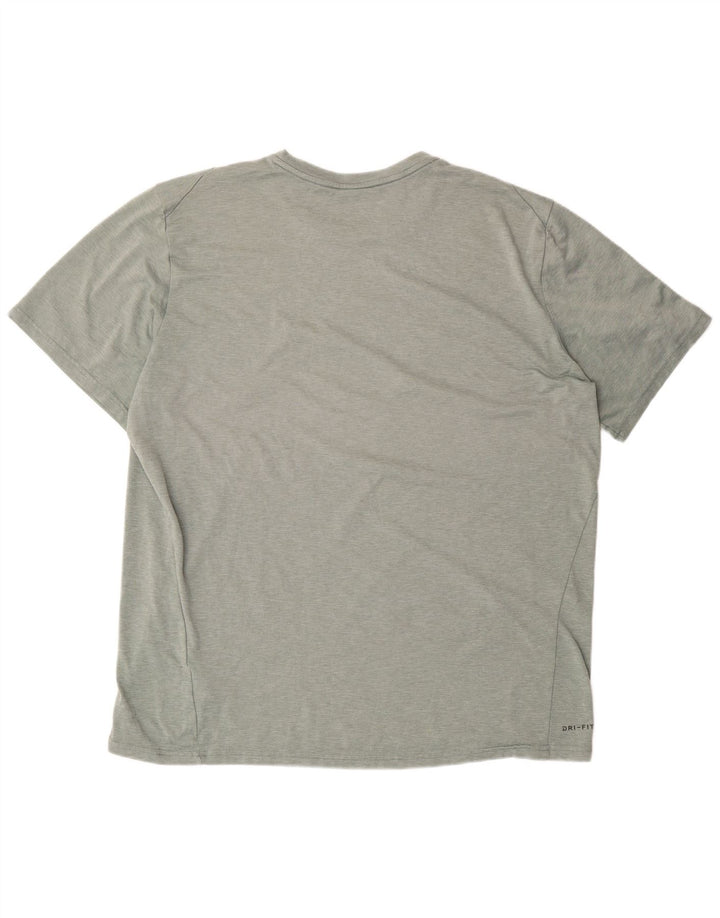 NIKE Mens Dri Fit T-Shirt Top 2XL Green Cotton