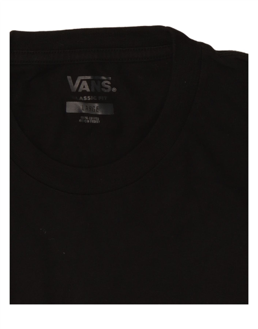 Vans Camiseta con gráfico de corte clásico para hombre, talla grande, algodón negro