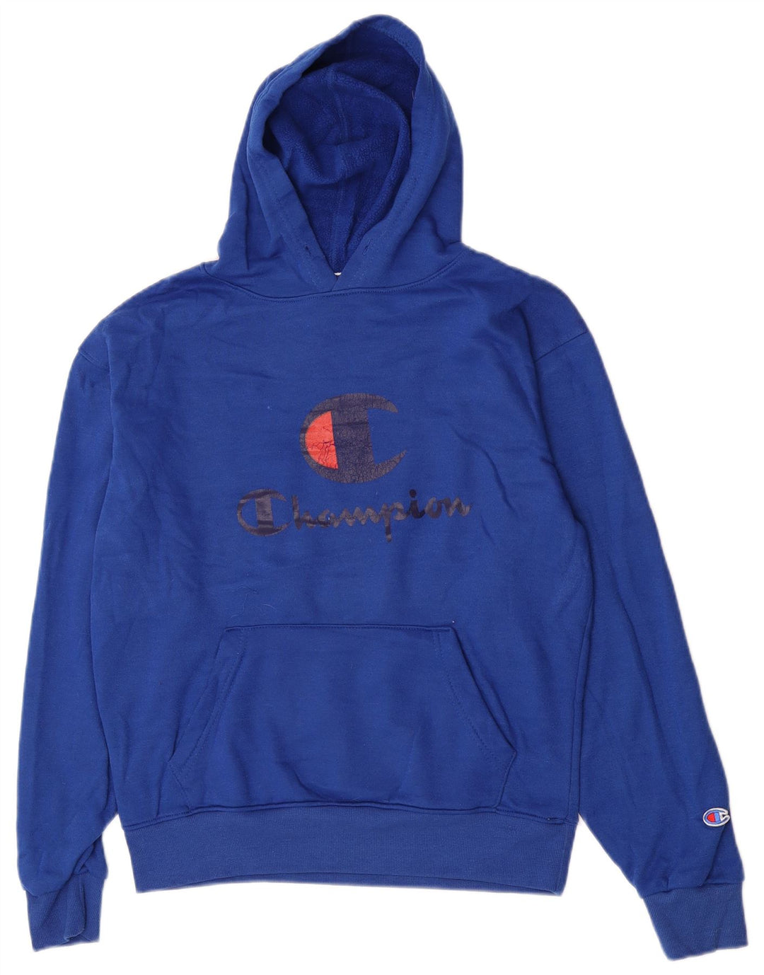 Champion Sudadera Con Capucha Gráfica Para Hombre Jersey Azul Medio Poliéster