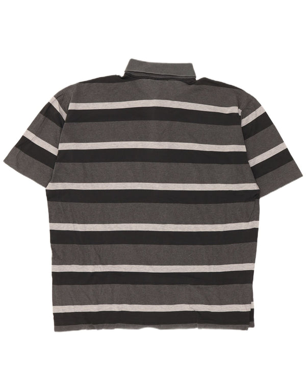 PAUL & SHARK Mens Yachting Polo Shirt Large Grey Striped Cotton
