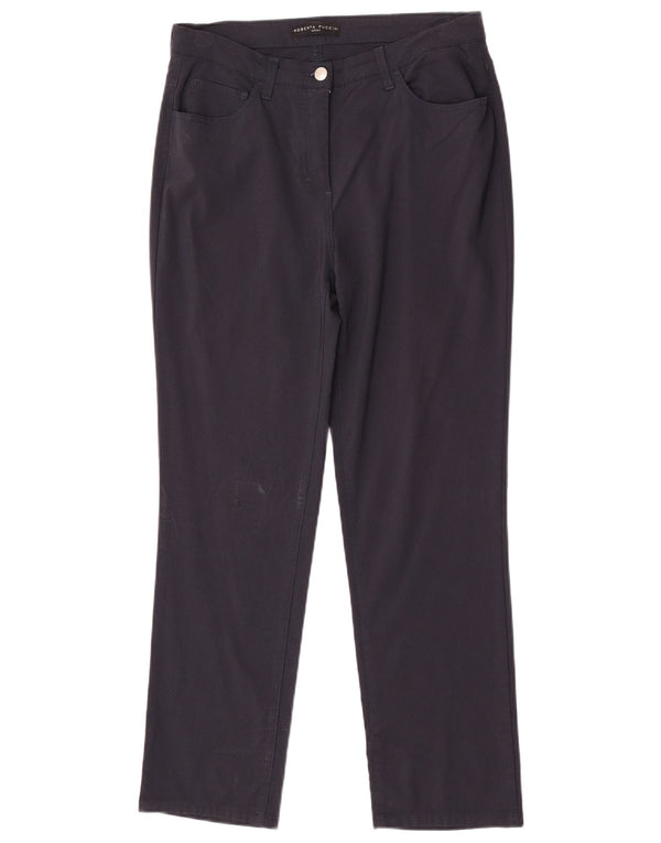 Roberta Puccini Pantalones casuales delgados para mujer IT 46 Large W30 L28 Azul marino