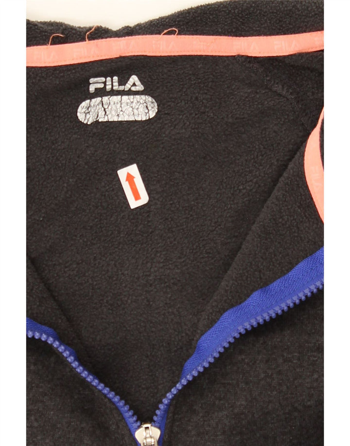 FILA Womens Zip Hoodie Sweater UK 16 Large Grey Polyester Vintage Fila and Second-Hand Fila from Messina Hembry 