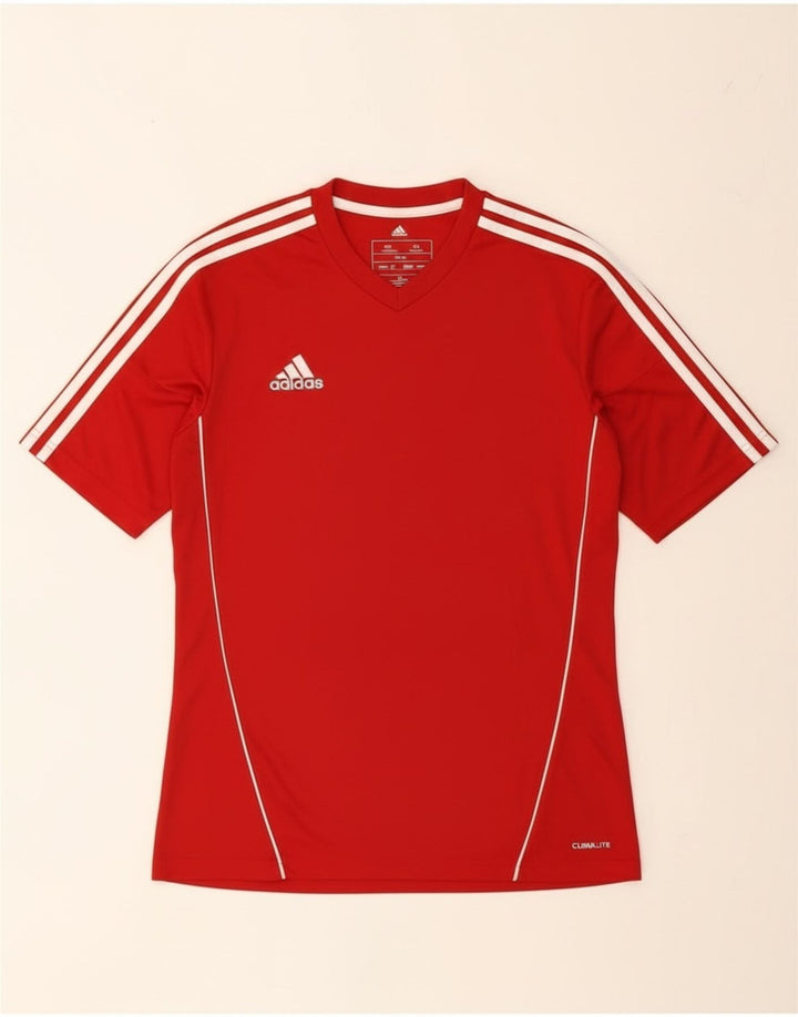 Adidas Mens Climalite Camiseta Top Pequeño Rojo Poliéster