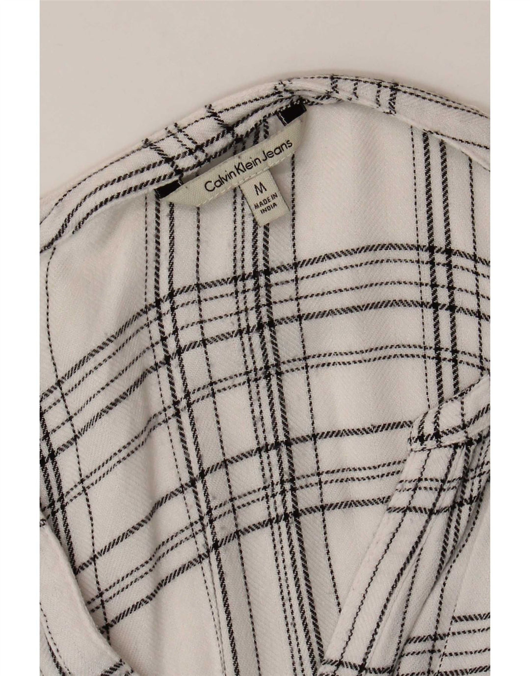 Calvin Klein Jeans Camisa para mujer Reino Unido 12 Medium White Check