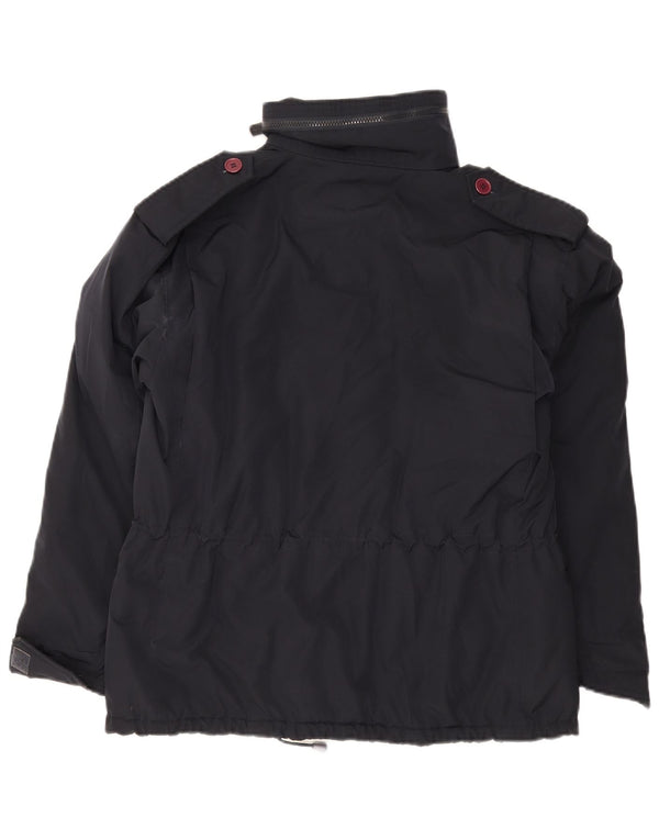 Alberto Aspesi Chaqueta militar acolchada para hombre UK 36 Small Black