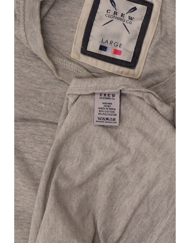 Crew Clothing Camiseta para hombre Top Grande Gris Algodón
