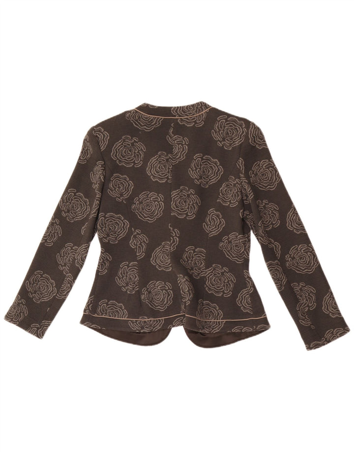 Armani Collezioni Chaqueta Blazer de 5 Botones para Mujer UK 10 Small Gris Floral