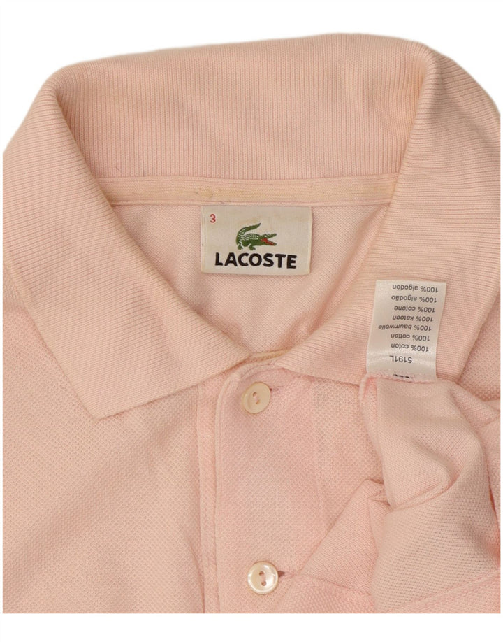 Polo Lacoste para hombre talla 3 pequeño algodón rosa