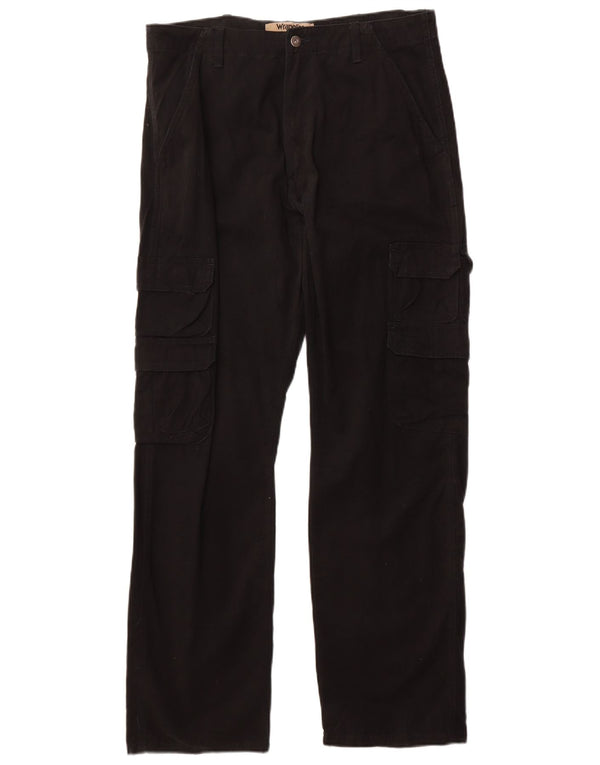 Wrangler Pantalones cargo rectos para hombre W34 L32 Algodón negro