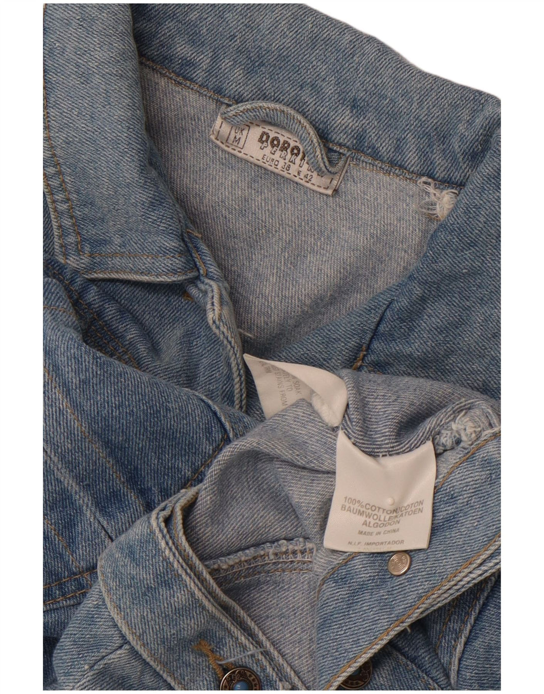 DOROTHY PERKINS Chaqueta vaquera corta para mujer Reino Unido 14 Algodón azul medio