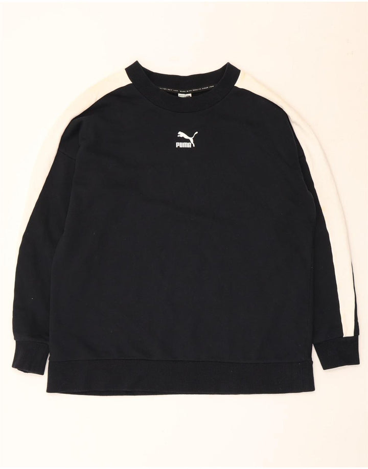 Puma Sudadera Jumper De Algodón Con Bloques De Color Negro Mediano