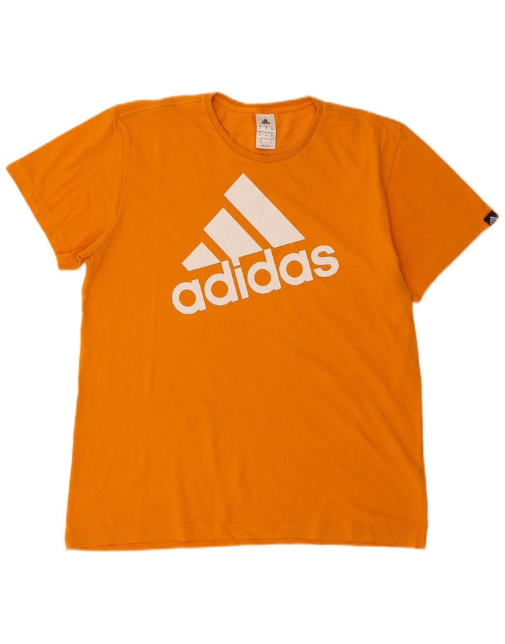 Adidas - Camiseta gráfica para hombre, color naranja medio, algodón