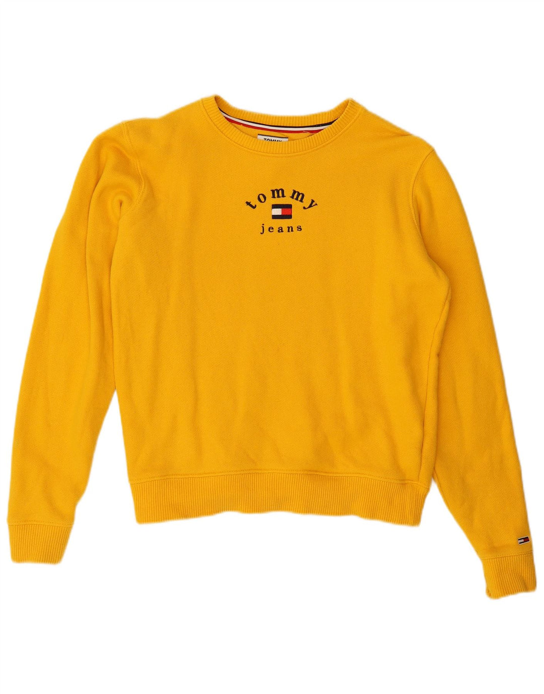 TOMMY HILFIGER Sudadera extragrande para mujer UK 10 Small Yellow