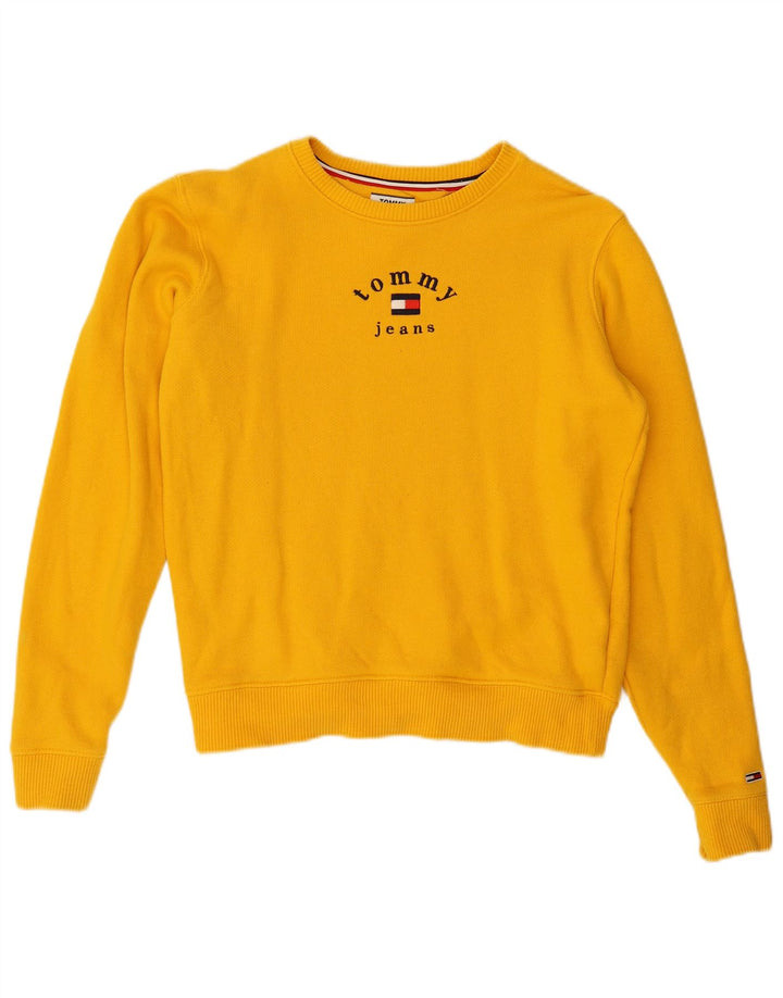 TOMMY HILFIGER Sudadera extragrande para mujer UK 10 Small Yellow
