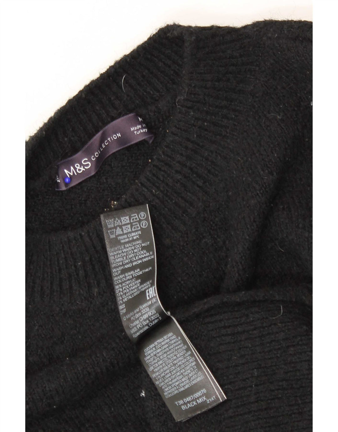 Marks & Spencer - Jersey de cuello redondo para mujer, talla 40, talla M, color negro