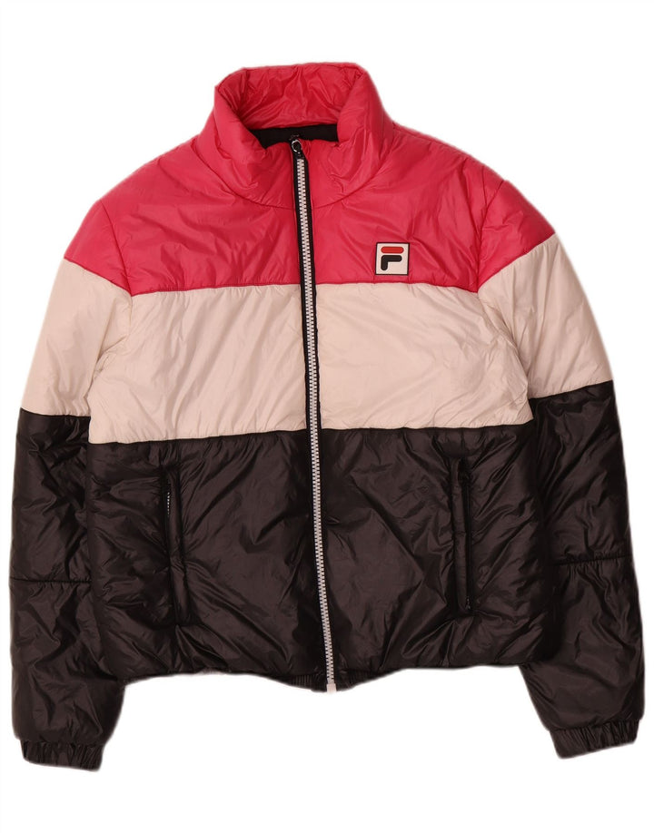 Fila Chaqueta acolchada para mujer UK 40 Grande Poliéster con bloques de color multicolor