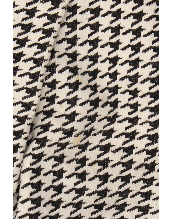 Zara Mujer Abrigo Extragrande UK 10 Small Viscosa De Pata De Gallo Negra