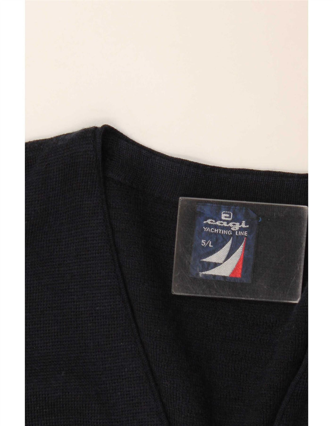 Cagi - Cárdigan holgado para hombre, talla grande, lana azul marino