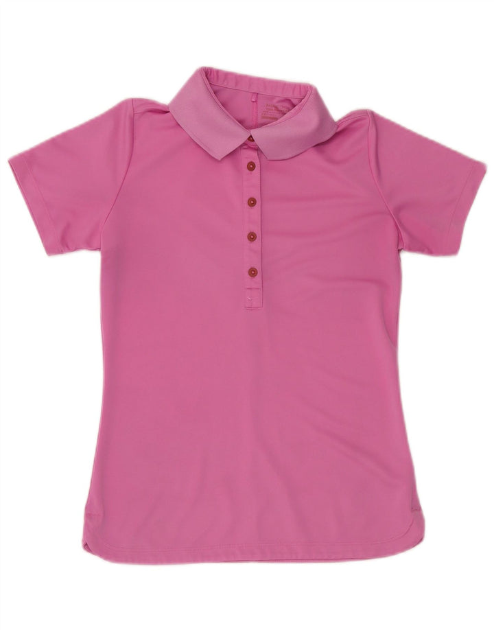 NIKE Polo Dri Fit para Mujer UK 12 Poliéster Rosa Mediano