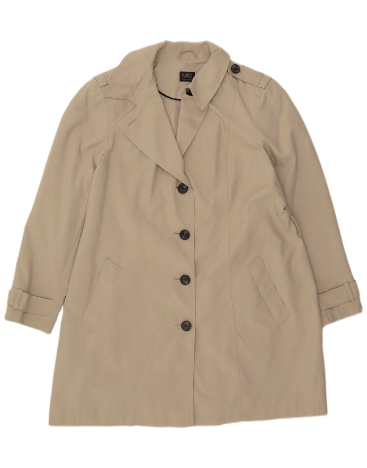 Marks & Spencer Gabardina para mujer UK 20 2XL Beige Poliéster