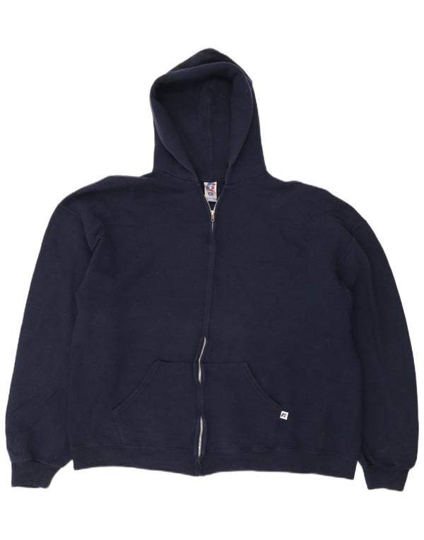 RUSSELL ATHLETIC Suéter con capucha y cremallera Dri-Power para mujer UK 40 XL Azul marino