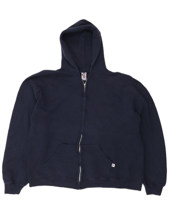 RUSSELL ATHLETIC Suéter con capucha y cremallera Dri-Power para mujer UK 40 XL Azul marino