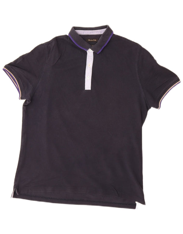 MASSIMO DUTTI Polo Hombre XL Azul Marino Algodón