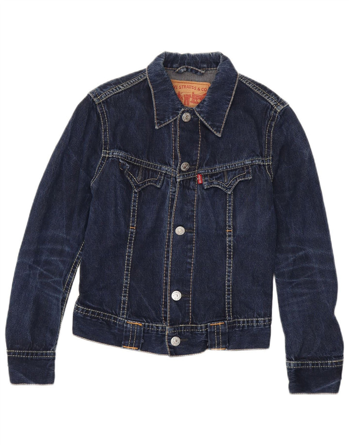 Levi's Chaqueta vaquera corta para mujer UK 10 Small Blue Cotton