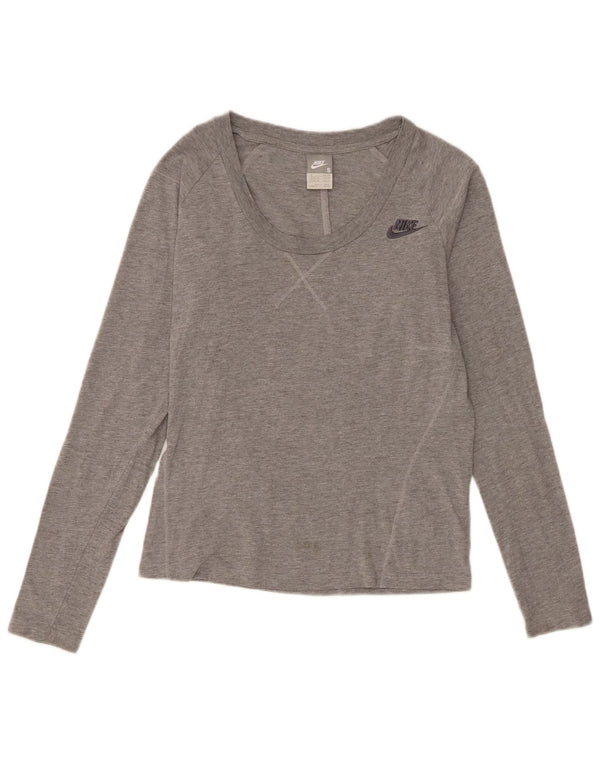 Nike Camiseta de manga larga para mujer UK 10 Small Gris Algodón