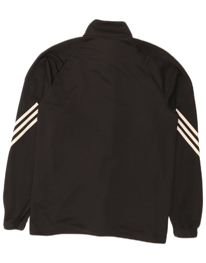 Adidas Mens Climalite Chándal Top Chaqueta Mediano Negro Poliéster