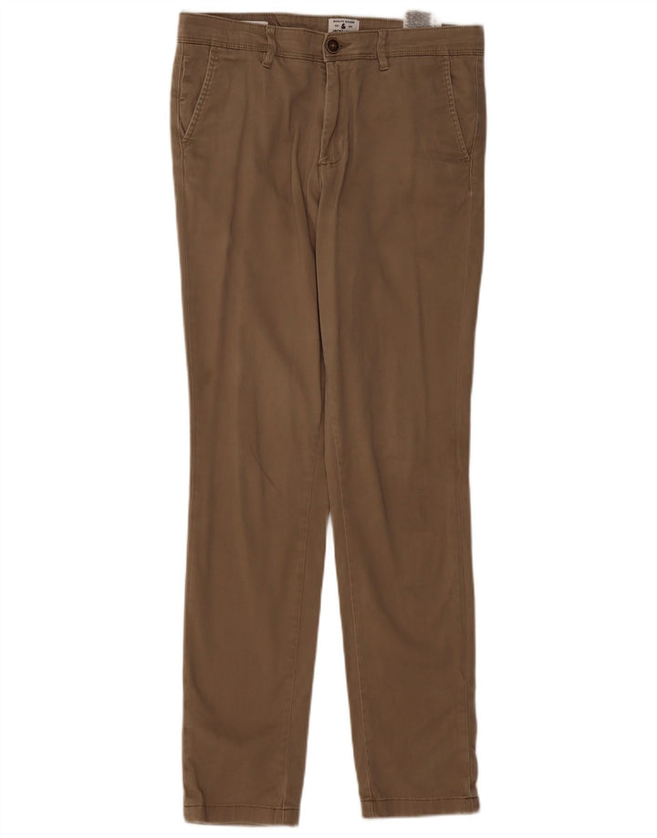 JACK & JONES Pantalón chino recto para hombre W30 L32 Algodón beige