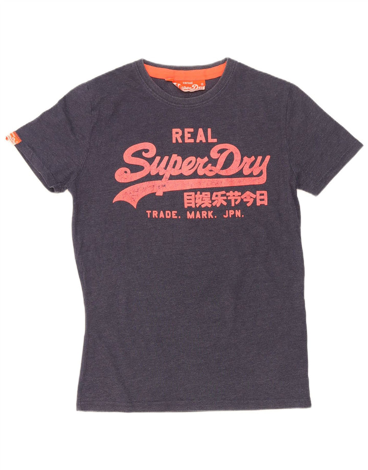 Superdry Hombre Camiseta Gráfica Top Small Azul Marino Algodón