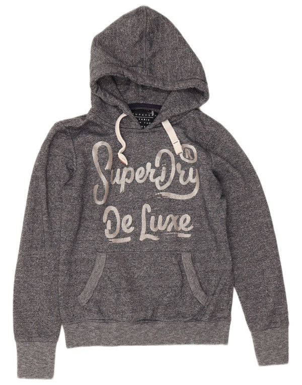 Superdry Jersey con capucha gráfica para mujer Reino Unido 40 Mediano Algodón moteado azul marino