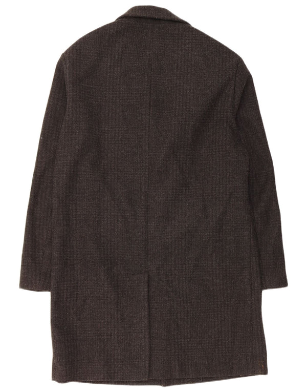 Zara Hombre Abrigo UK 40 Grande Poliéster Negro