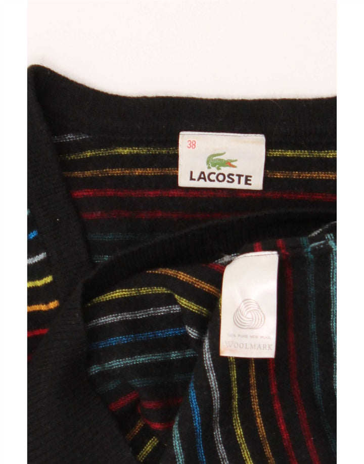 Lacoste Jersey con cuello en V para mujer Talla 38 Mediana Rayas multicolores