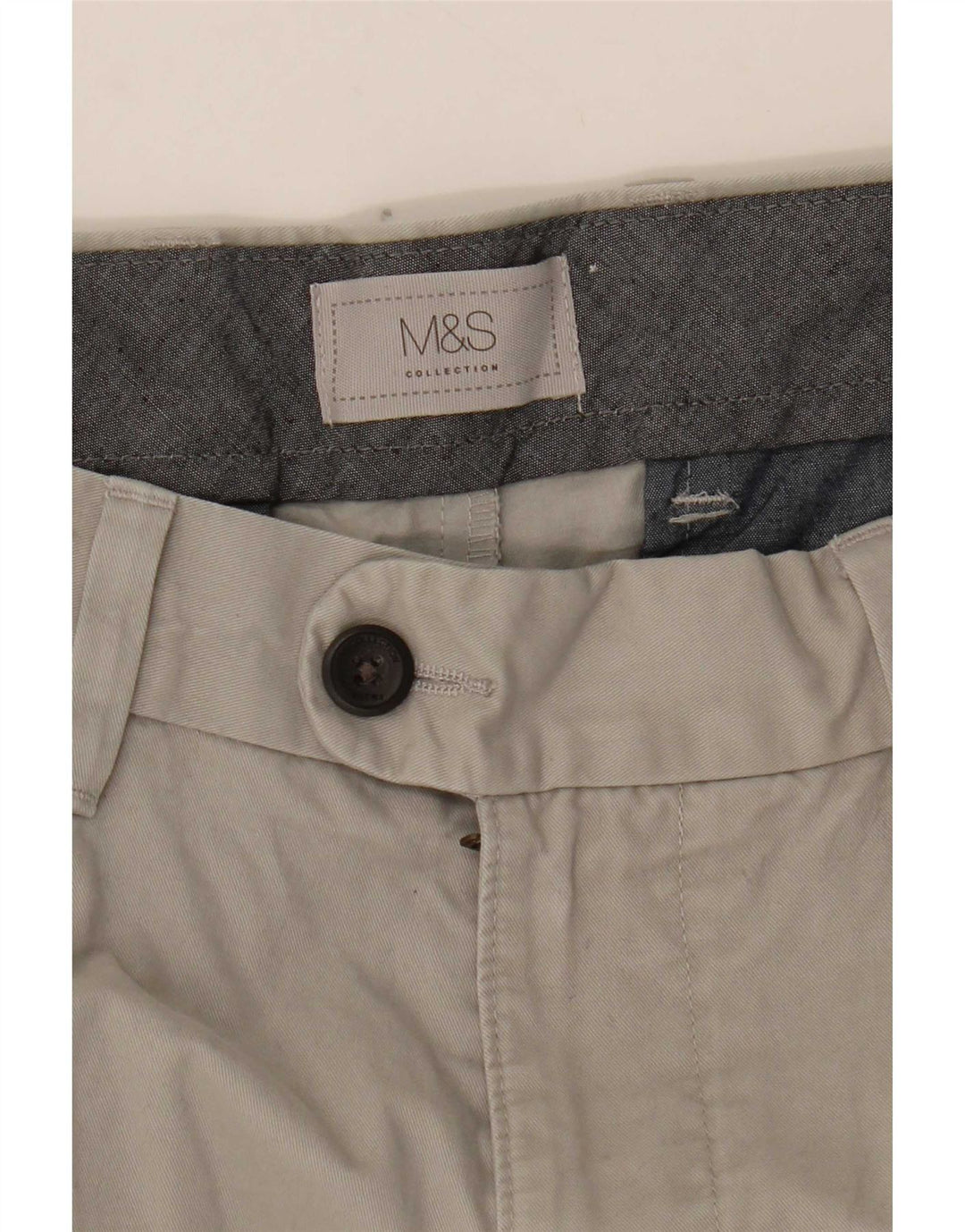 Marks & Spencer Pantalones cortos chinos para hombre W36 Algodón gris grande