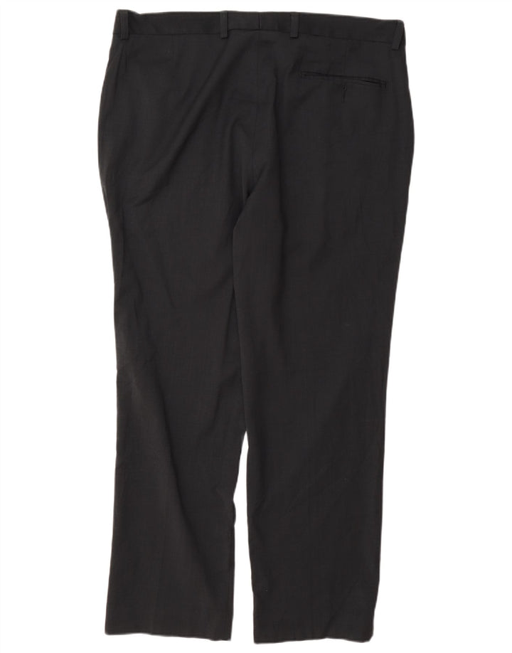 Marks & Spencer Pantalón de traje de corte regular para hombre W36 L29 Lana azul marino