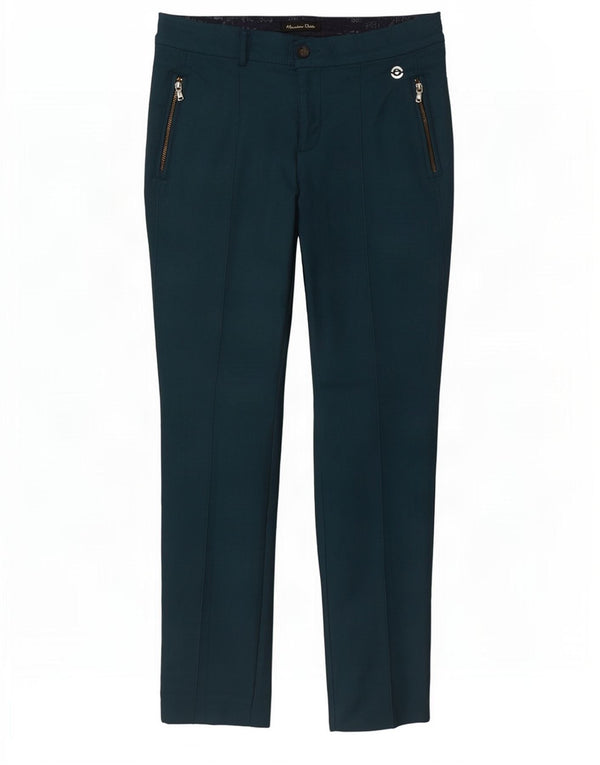 Massimo Dutti Pantalones Casuales Slim para Mujer EU 38 Small W28 L29 Verde