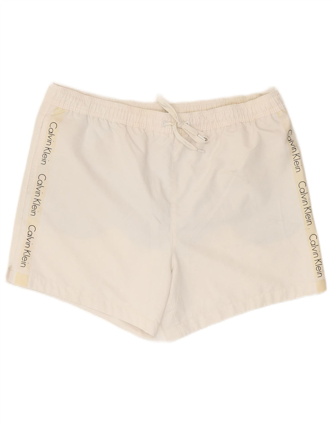 Calvin Klein Bañador con gráfico para hombre, tamaño grande, poliéster blanco