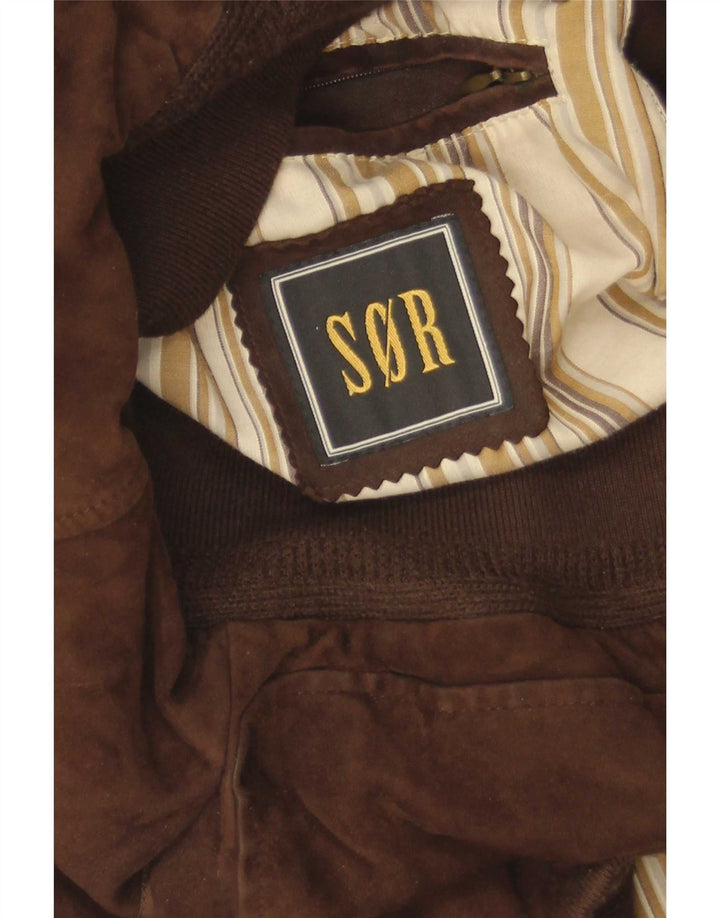 Vintage hombres ante bomber chaqueta EU 52 XL marrón