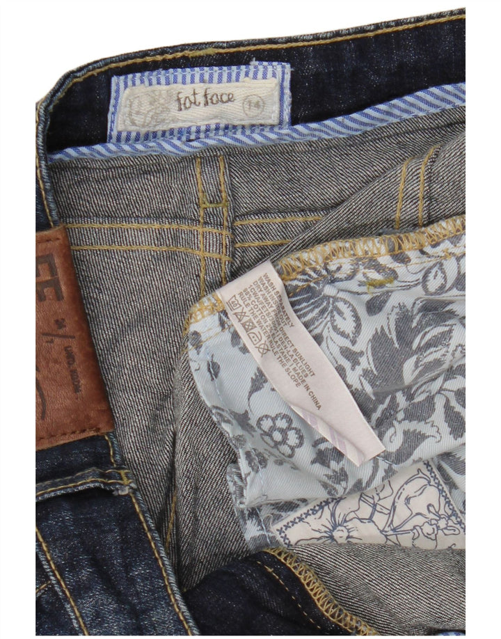 FAT FACE Vaqueros recortados para mujer UK 14 Large W34 L24 Azul marino Algodón