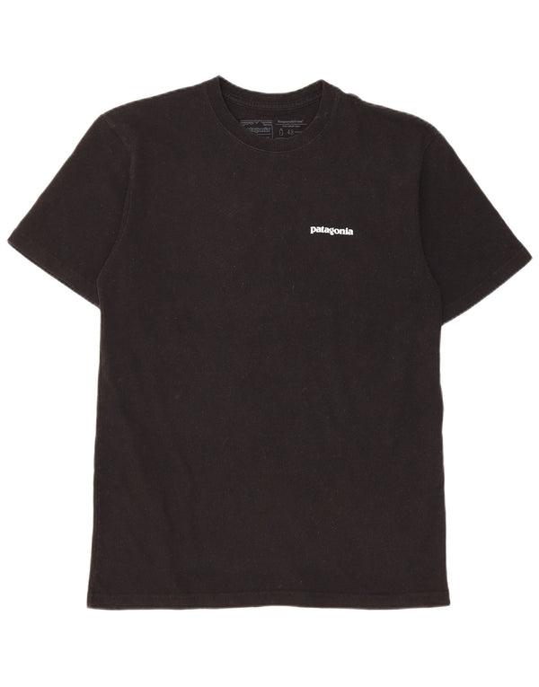 Patagonia Hombre Camiseta Gráfica Top Small Algodón Negro
