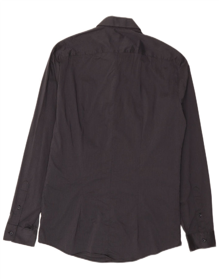 Camisa Trussardi Hombre Talla 41 Mediana Algodón Rayas Negras