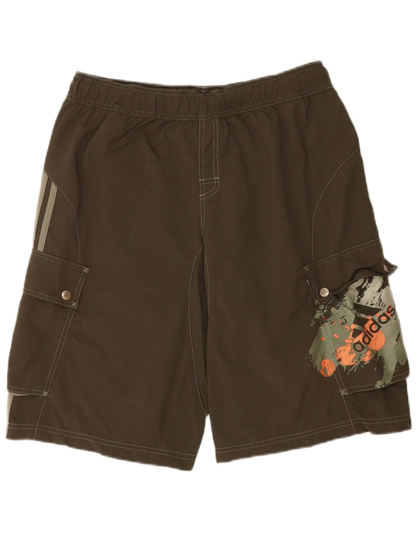 Adidas Mens Graphic Bañador Shorts Grande Caqui Nylon