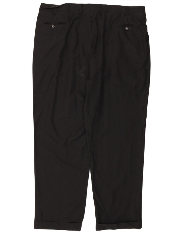 Pantalones de traje con pinzas para hombre Izod W42 L32 Poliéster negro