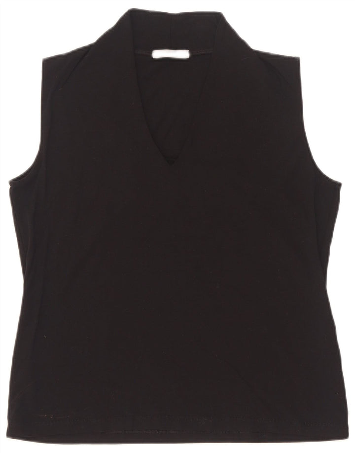 Marks & Spencer Top sin mangas para mujer UK 46 Large Viscosa negra