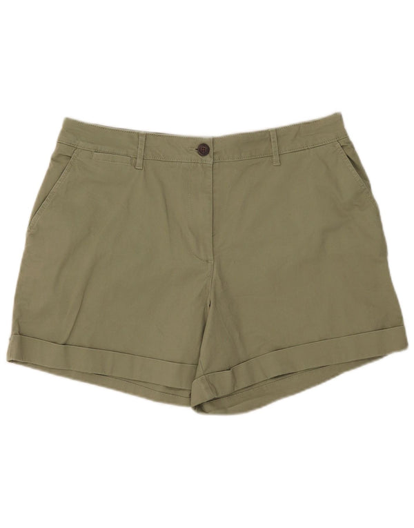 Crew Clothing Pantalones cortos chinos de cintura alta para mujer UK 14 Large W34 Algodón caqui