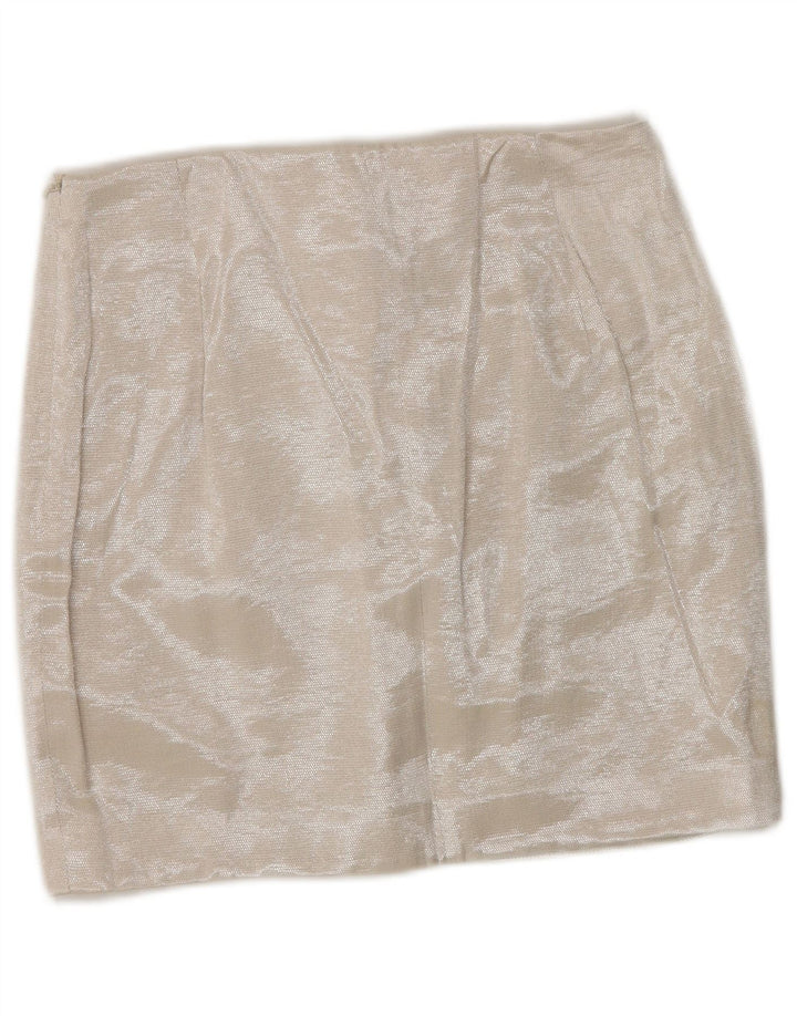 KAREN MILLEN Minifalda para mujer UK 8 Small W26 Viscosa beige