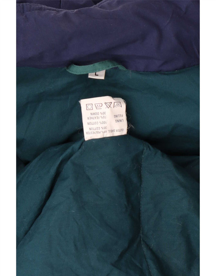 Vintage hombres con capucha Parka chaqueta Reino Unido 40 poliéster verde grande