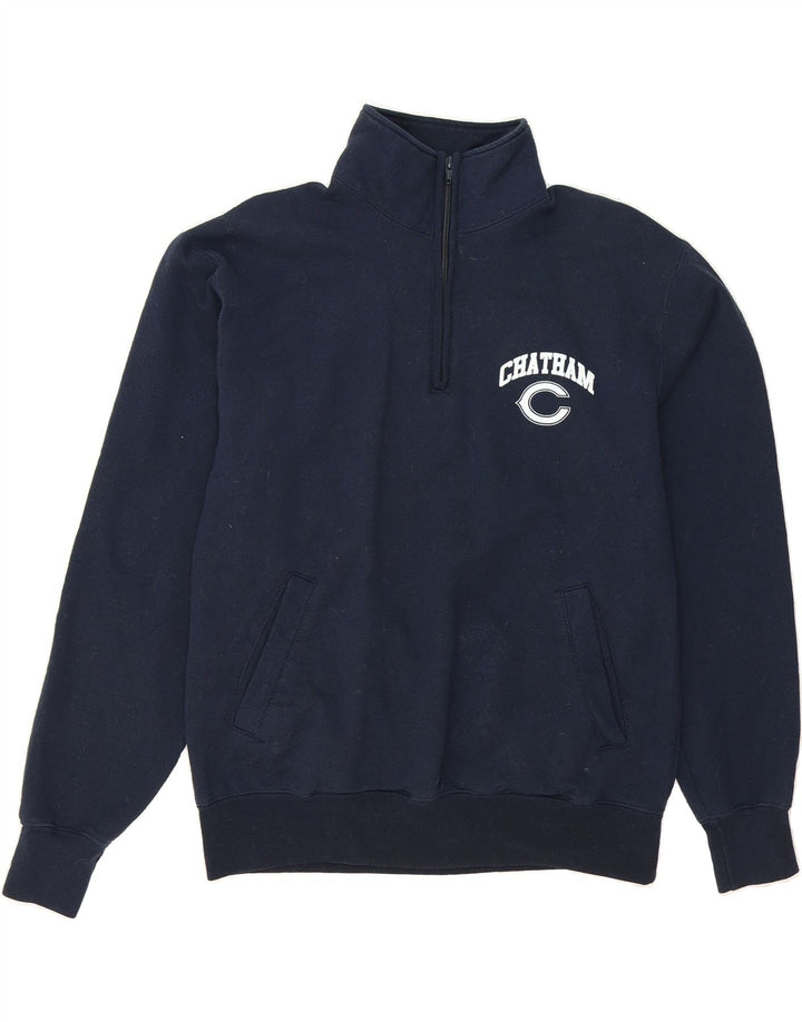 CHAMPION Womens Chatham Graphic Sweatshirt Jumper UK 14 Medium Navy Blue Vintage Champion and Second-Hand Champion from Messina Hembry 